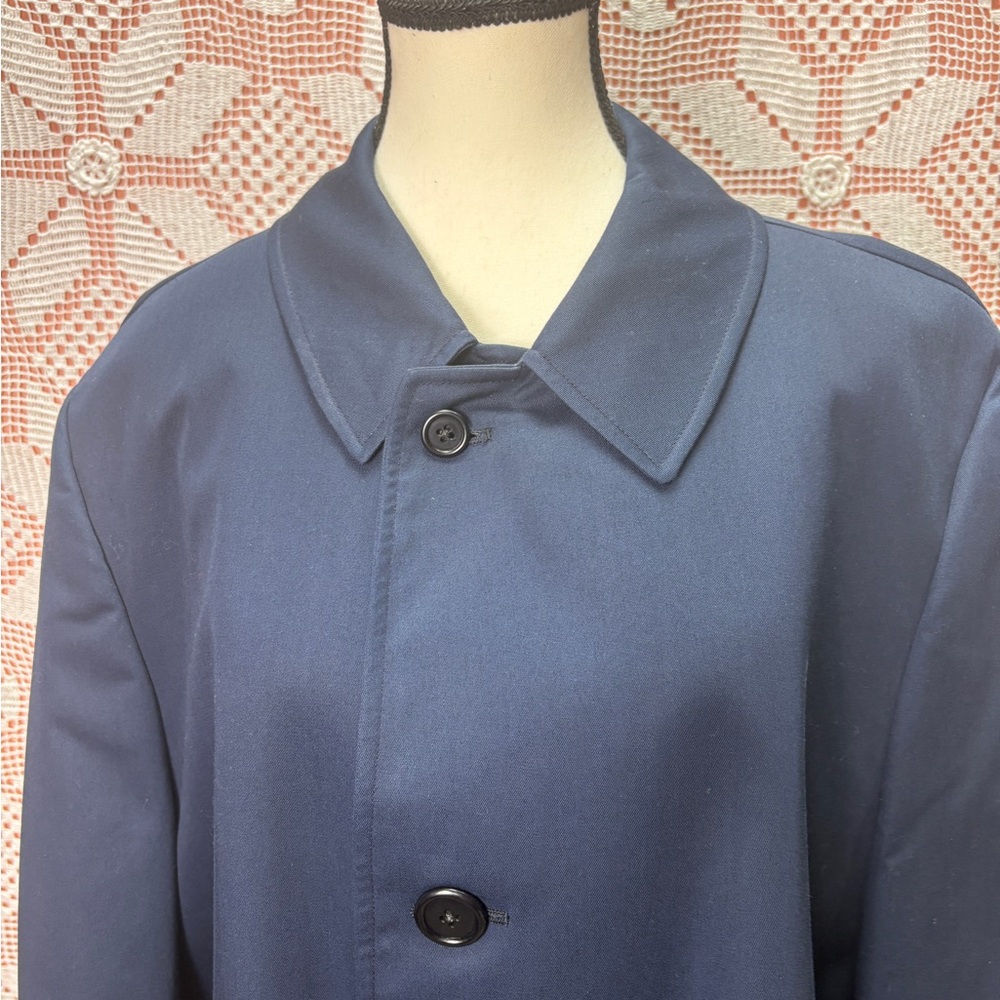 Aquascutum London Vintage Raincoat Navy Aqua 5 Waterproof Trench Coat - Picture 4 of 12